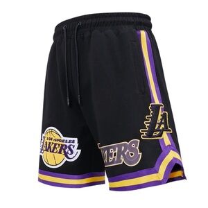 Pro Standard - black and Purple Athletic Shorts with Mesh Design